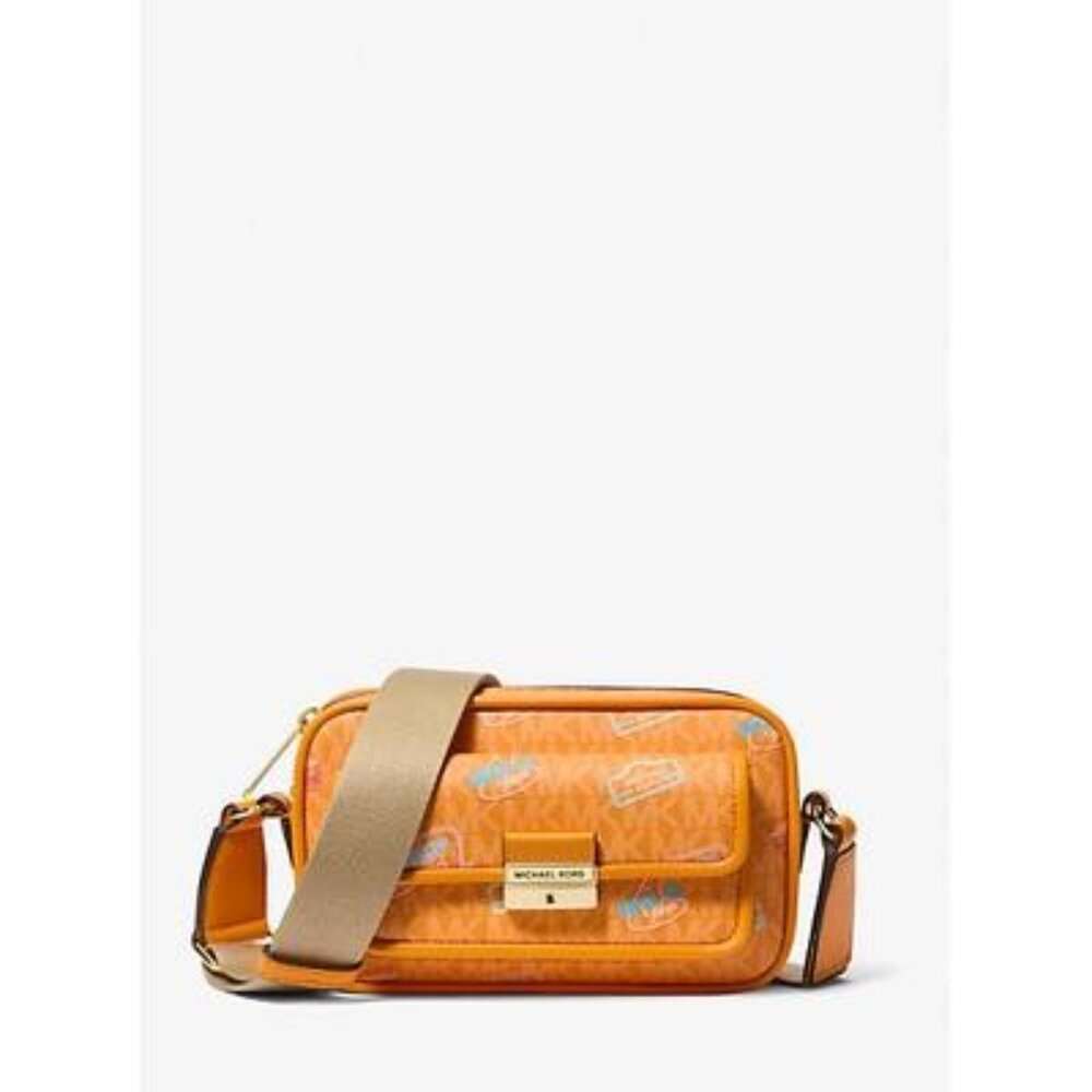 Michael Kors Bradshaw Small Embellished Signature Logo Camera Crossbody NWT